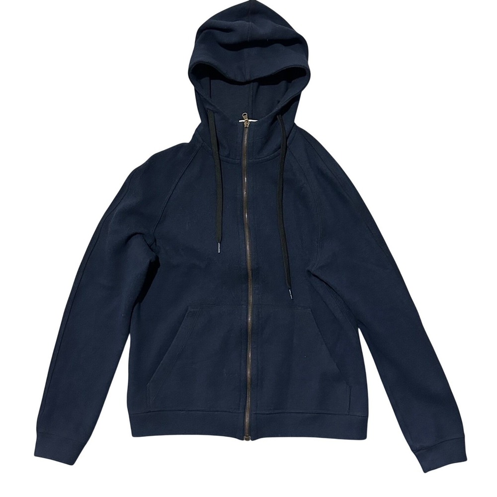 Tomas Maier Womens Wool Blend Navy Full Zip Sweater Made in Italy Size S